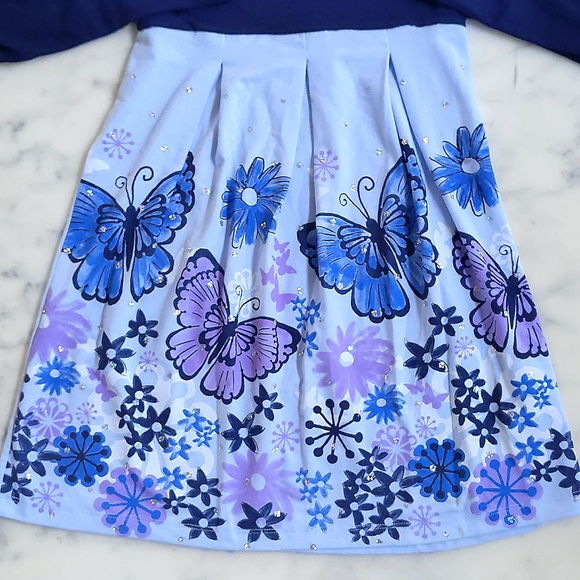 NWOT. Limited Too Rayon/Spandex Multi Color Dress w/flowers,butterfly, sparkling - Picture 4 of 4